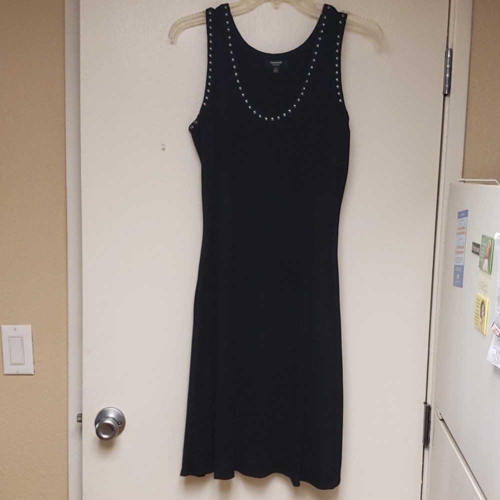 Tank dress with studded neckline